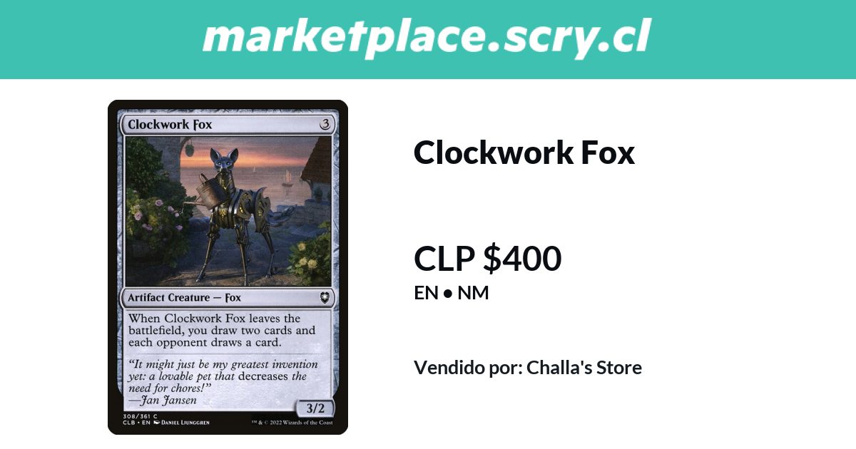Clockwork Fox | Disponible en Marketplace Scry
