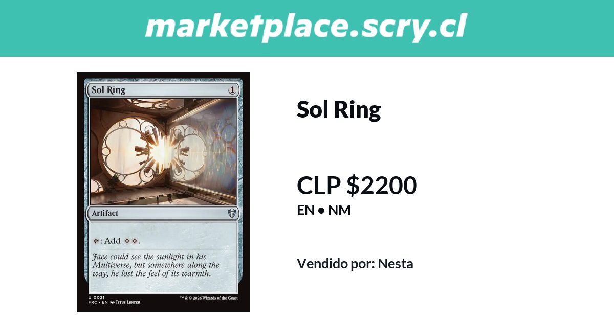 Sol Ring | 2.200 CLP en Marketplace Scry