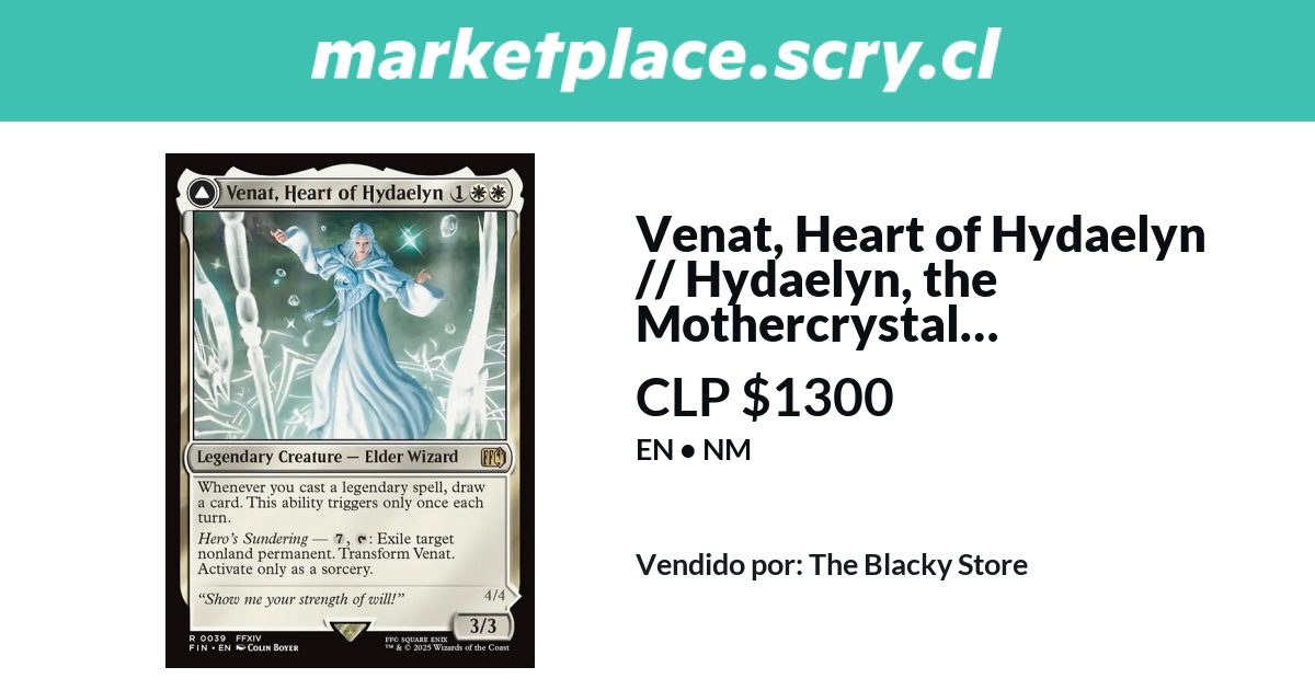 Venat, Heart of Hydaelyn // Hydaelyn, the Mothercrystal | 1.300 CLP en ...