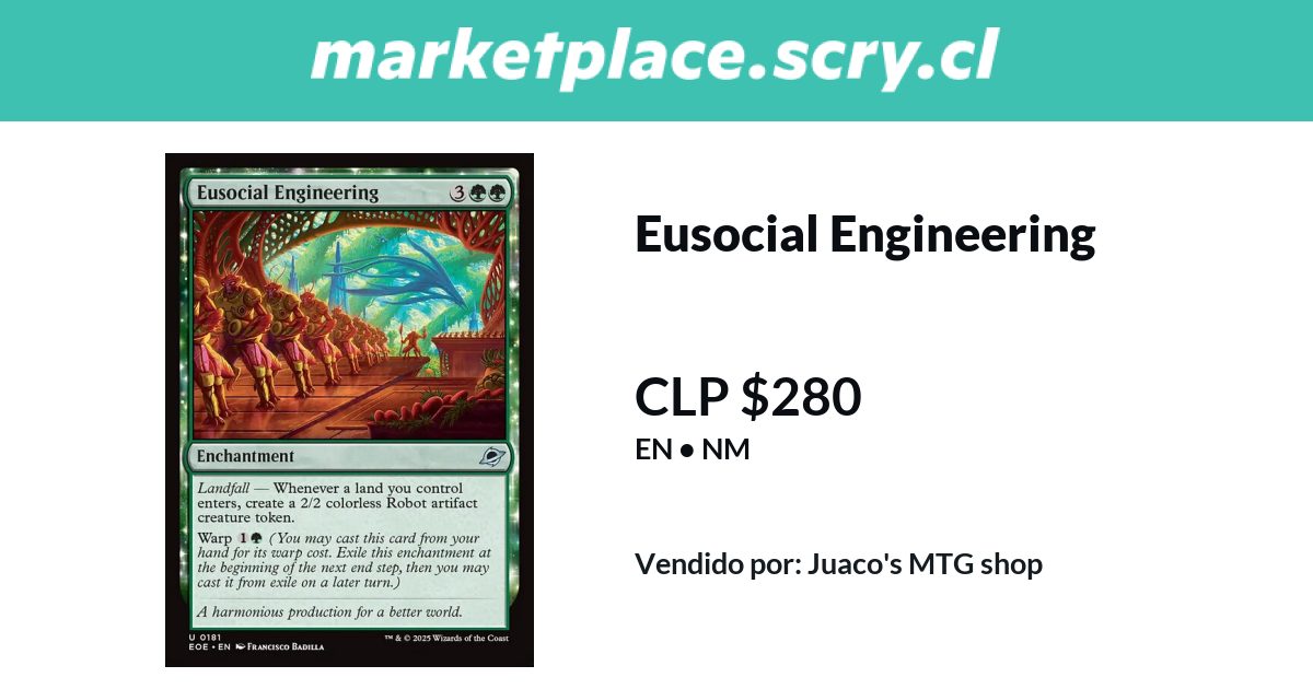 Eusocial Engineering | Disponible en Marketplace Scry