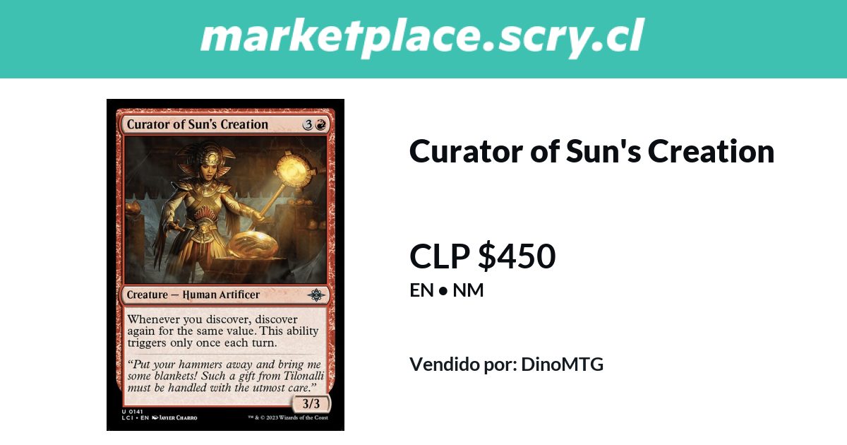 Curator of Sun's Creation | Disponible en Marketplace Scry