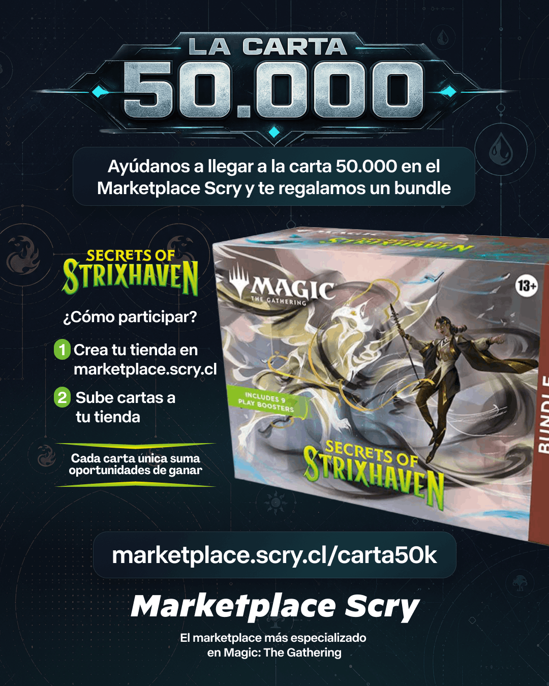 Afiche de la promoción La Carta 50.000 de Marketplace Scry