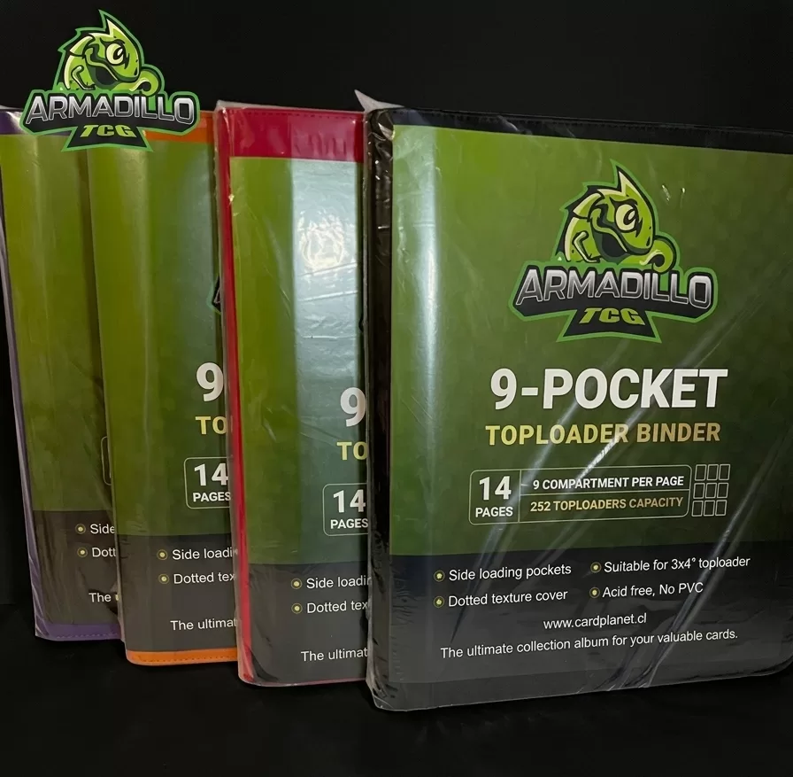 9 Slot PREMIUM Top Loader Binder Eco Cuero - Armadillo TCG
